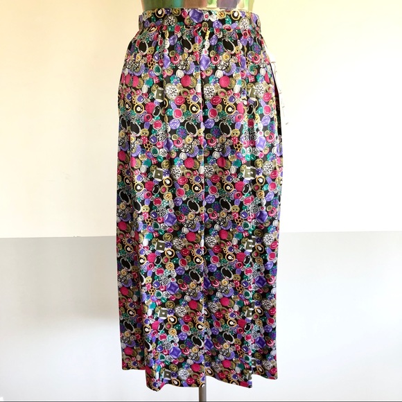 🦄VINTAGE 80s Jewel Tone Midi Skirt and Top Set - Picture 5 of 7